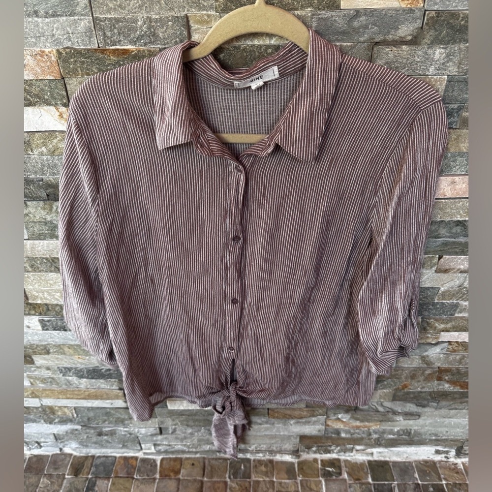 Striped Button-Up Women's Top